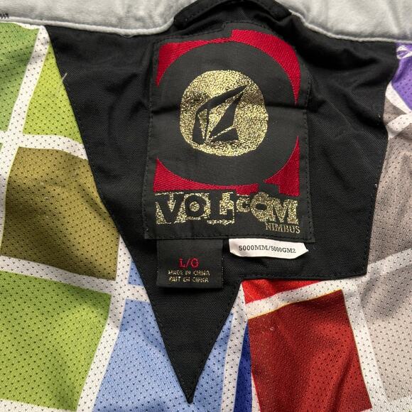 Volcom Nimbus Black Snowboarding Pants Mens Large Black White Pockets - Picture 2 of 16